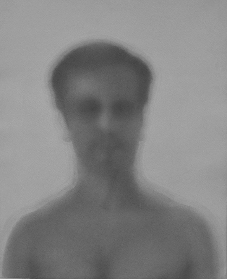 1-Untitled self portrait series, watercolour pigments  on paper 56x45.5cm