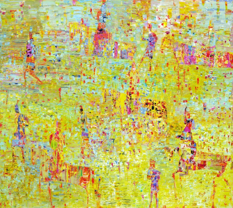 Reza Derakshani, Hunting the Sunshine, 2015, oil on canvas, 198 x 224 cm, courtesy of the artist and Sophia Contemporary